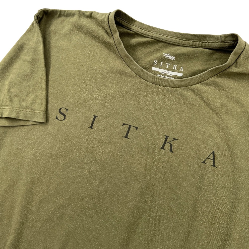 Sitka Gear Mens Large Olive Green Pima Cotton Logo Short Sleeve T-Shirt Hunting